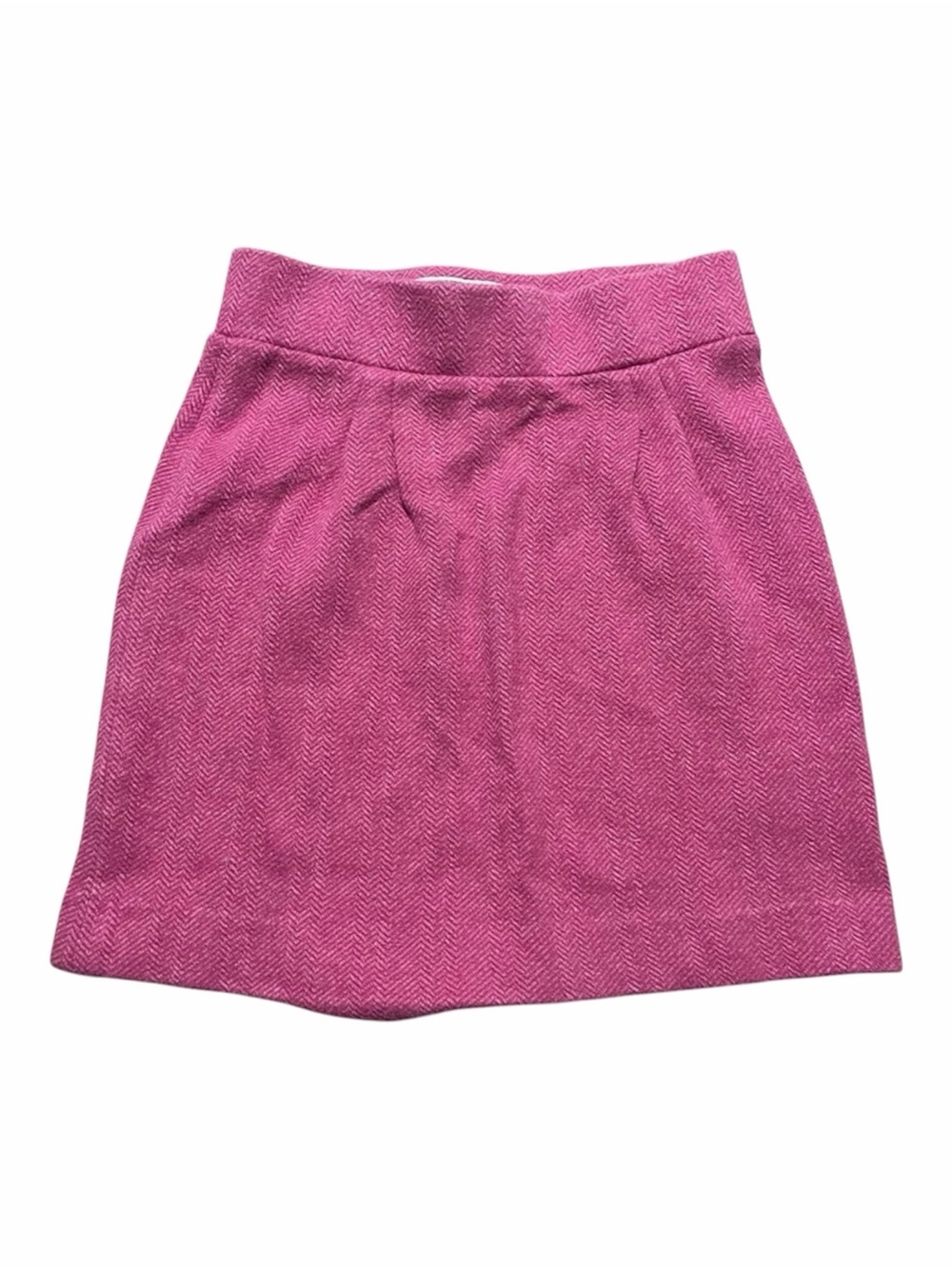Vintage Pink Herringbone Tweed Mini Skirt From Joules Kids Size 7-8 Preppy